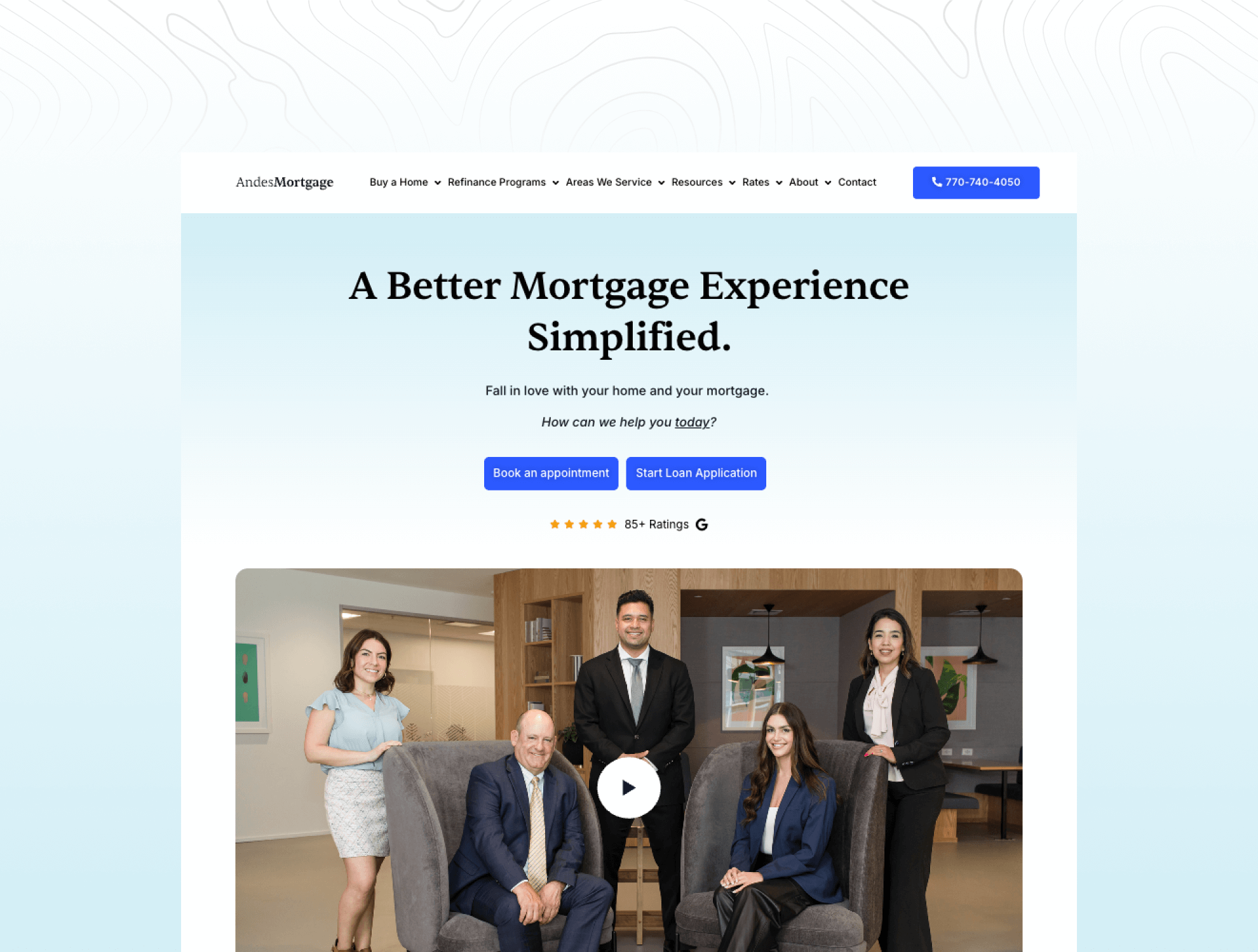 Andes Mortgage website preview