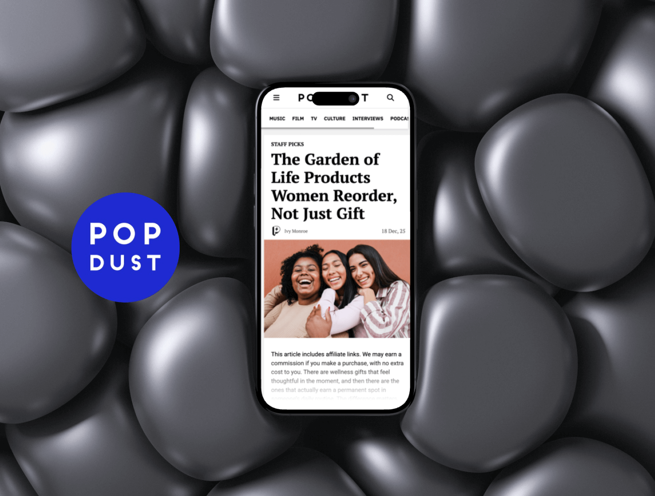 Popdust website preview