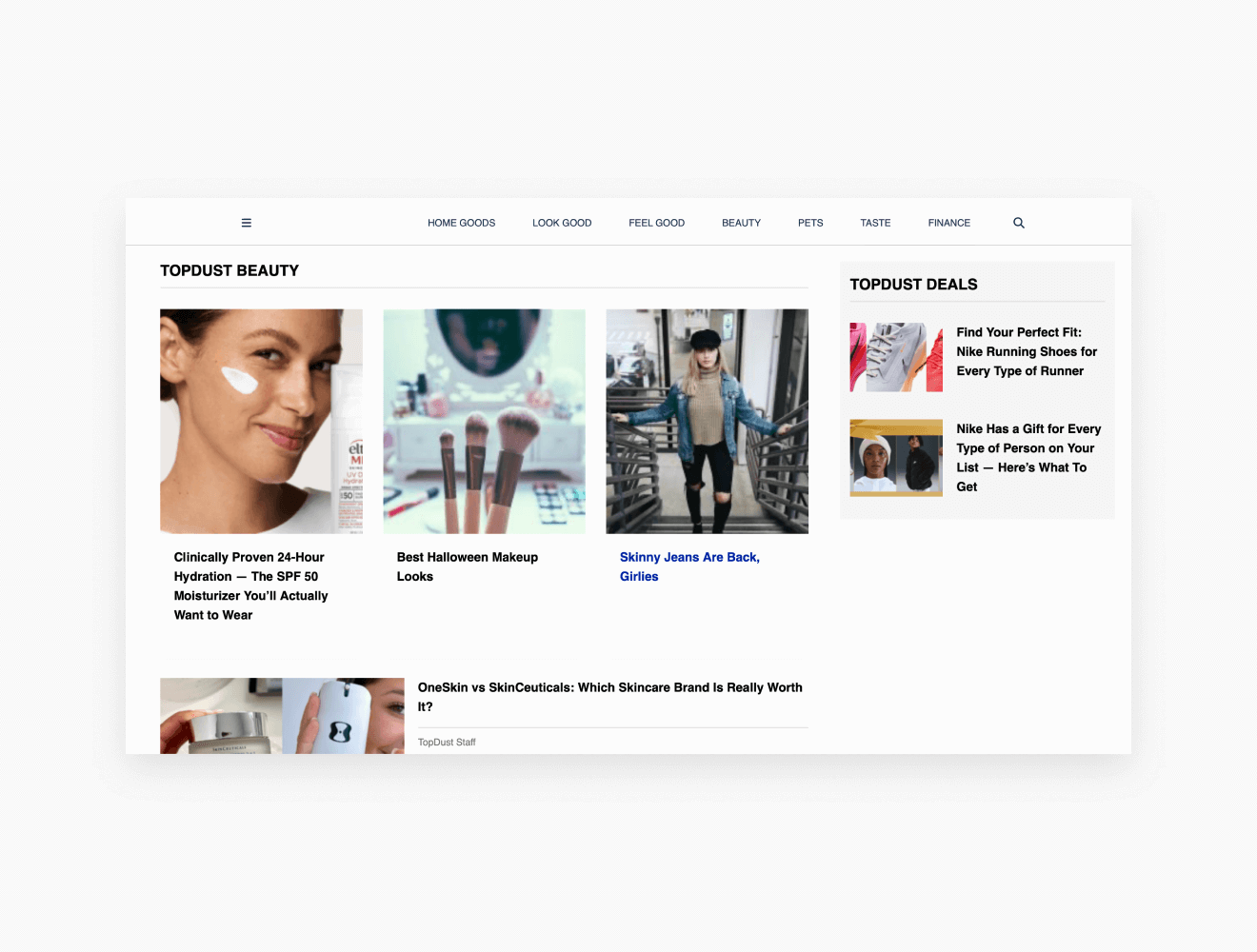 Topdust website preview